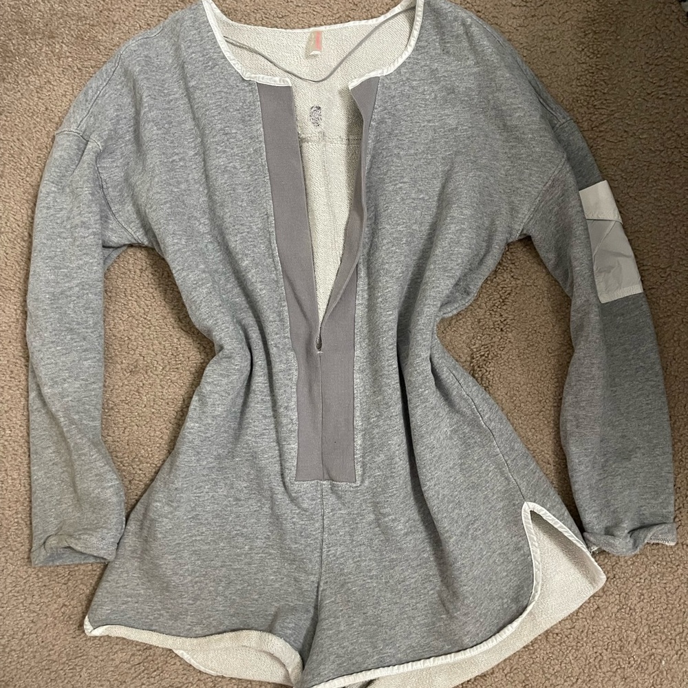 Free People Heather Gray Cozy Romper